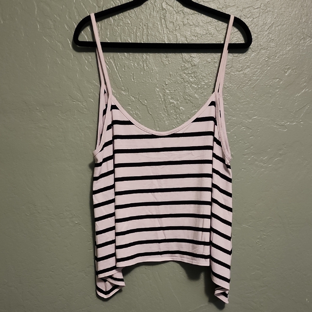 Foreign Exchange Black and White Striped Camisole